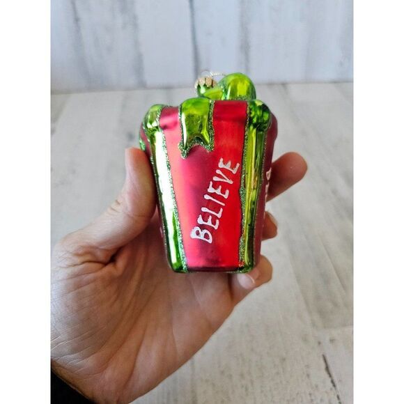 SOL OUT! St Nicholas Glass present ornament Xmas tree square - Picture 2 of 8